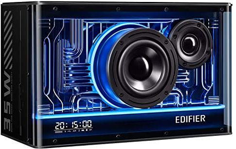 Edifier Sistema di altoparlanti Bluetooth compatto QD35 con effetti di luce RGB, Bluetooth V5.3 e due porte di ricarica ultraveloci. Audio Hi-Res certificato.