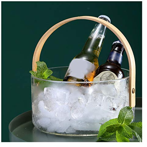 MOOWI Seau à Glace Seau à Glace en Verre avec poignée de Grande capacité de Fruits de Fruits de Godet Bar Champagne Cocktail Cooktail Godet de Glace Creative Garde la Glace Froide et sèche (Size : M)