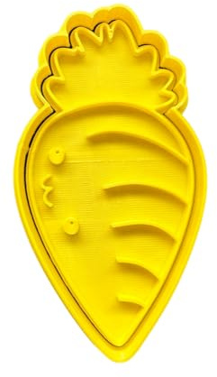 The Cookie Cutter Hub Easter Carrot Cookie Cutter and Matching Embosser for Cookies Biscuits Clay Baking Decoration