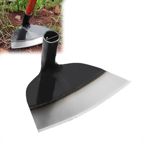 Zappetta per erbacce da giardinaggio in acciaio per impieghi gravosi, zappa da giardino a testa cava in acciaio inox, zappetta per erbacce da giardino, attrezzi da giardino (25.5cm)