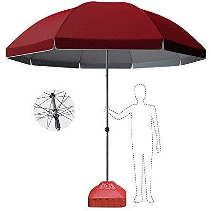 Grand Parasol de marché extérieur et Commercial, Jardin, Pare-Soleil et résistant à la Pluie Deux en Un, diamètre 3,4 m, adapté pour terrasse, Cour
