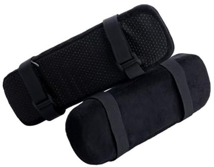 AIPWEYT Store Cuscino per braccioli, 2 pezzi, nero, 9,25 x 3 x 1,18 pollici, poliestere, memory foam, cuscino per sedia da ufficio, 23,5 x 7,5 x 3 cm, lavabile, per interni