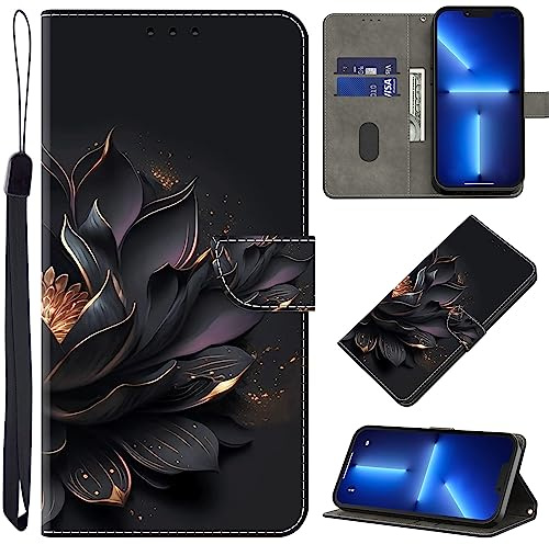 GLANDOTU Case for Samsung Galaxy Z Fold 6 2024 Phone Case, Multi-Pattern PU Leather Flip Cover Case With Magnetic Closure for Samsung Galaxy Z Fold6 -Purple lotus
