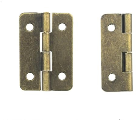 Kleine Scharniere für Schmuckkästchen und Musikkoffer, Mini-Scharniere aus antikem Messing, Holzbox-Scharniere mit Schraube (Bronze, 21 x 30 mm), 30 Stück