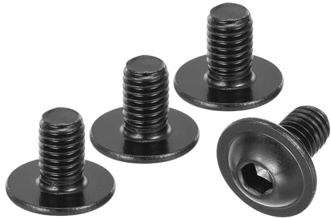 sourcing map 50 Stück M5-0,8 x 8 mm Flansch-Bundkopfschrauben, Linsenkopfschrauben, Gewindeschrauben, 304 Edelstahl, Vollgewinde-Maschinenschrauben, schwarz