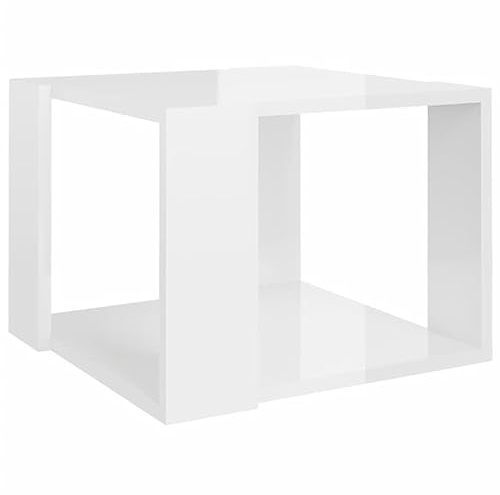 Annlera Couchtisch Beistelltisch Klassischer Teetisch Vielseitigen Wohnzimmertisch Gartenmöbel für Terrassen Gärten oder Außenbereiche Modernen und Schicken Design Hochglanz-Weiß 40x40x30 cm