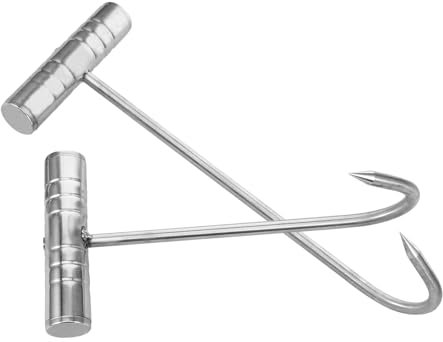 SOLUSTRE 2pezzi Ganci Acciaio Inossidabile Per Di Ganci t Per Grigliate Per Bbq Cucine Professionali e Macellerie Strumento Resistente e Leggero Per Appendere e Alimenti