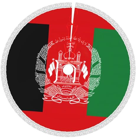 Flagge von Afghanistan, Kunstleinen, Baumrock mit Quaste, rustikale Dekoration für Feiertage, Outdoor-Feiern