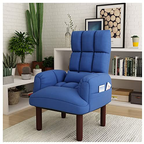 Moderne Chaiselongue aus der Mitte des Jahrhunderts für den Innenbereich, für Schlafzimmer, Stofflesesessel mit bequemer Polsterung, blauer Akzentstuhl für Wohnzimmer oder Bürowohnung