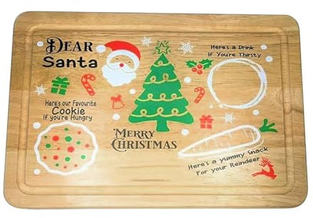 Assiette À Biscuits De Noël - Plateau du Père Noël Biscuits Au Lait, Plateau De Bonbons De Noël du Père Noël | Plateau en Bois, Assiettes en Bois Décorations De Noël pour enfantss Fournitures