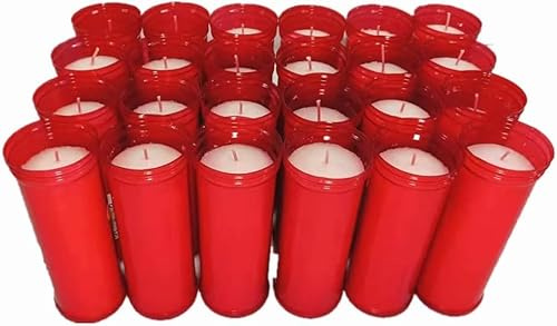 Caja de Velon Rojas, Velas liturgica Carcasa roja, 24 und 13,5 cm