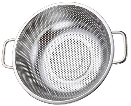 PHENOFICE Scolapasta in Acciaio Inox Con Manico Tondo A Rete Per Alimenti Capacità Per Frutta E Verdura Maglia Fine Resistente E Portatile