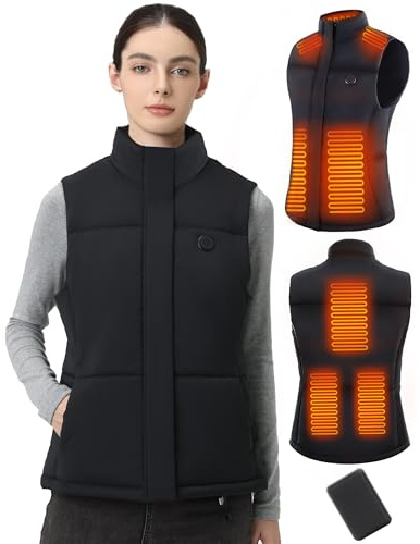 Mincoo Gilet Riscaldato Donna: Gilet Riscaldante Con Batteria 5V 10000mAh - Giubbotto Riscaldante Giubbotto Riscaldato Per Escursionismo All'aperto Caccia