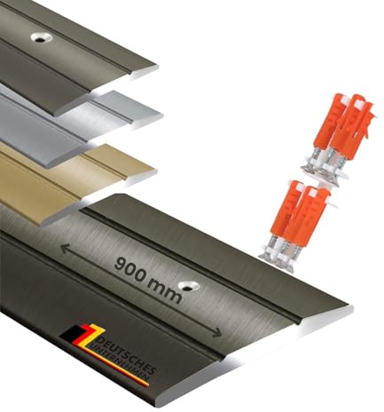 KARAT Profilé de transition pré-percé bronze 900 mm en aluminium I Longueur 1 m, largeur 36 mm I Rail de transition en aluminium anodisé, barre de transition pré-percée, bande de recouvrement