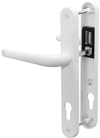 GlazeAssist - uPVC Door Handle 92mm PZ Sprung Pair for PVC and Composite Doors - External Door Handle for uPVC Door (White, 210mm)
