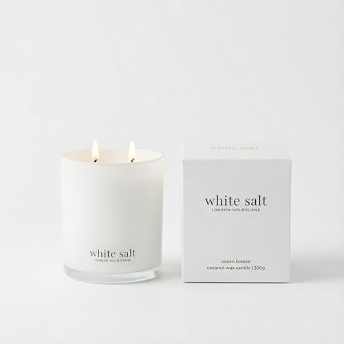 Endless Summer | Sea Salt | Mood Boosting Candle | White Candles | Coconut Wax Candle | Large Candle | Candles Gifts for Women | Luxury Candle | Scented Candles Large | White Salt London Melbourne