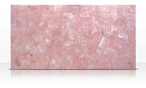 Rosenquarz Tischplatte I Quarz Kaffee & Sofa Tischplatte I Epoxy Handgefertigte Tischplatte I 45,7 x 61 cm Rosa Quarz Terrassentischplatte mit luxuriöser Optik