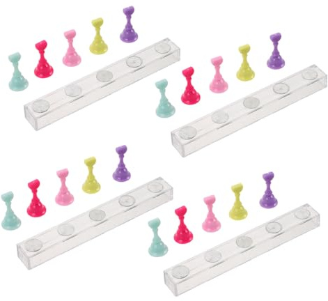 FRCOLOR 4pièces Présentoir à Ongles Magnétique Acrylique Kit de Support pour Manucure et Pose Ongles Léger et Portable pour Entraînement et Utilisation