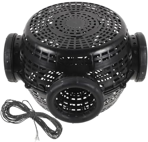 Cabilock Wear-resist Plastic Fishing Trap Cage for Crab Shrimp Eel Minnow Catching Reusable Mesh Basket with Rope Compact Portable Seafood Bait Trap for River Prawn Loach and Crawfish