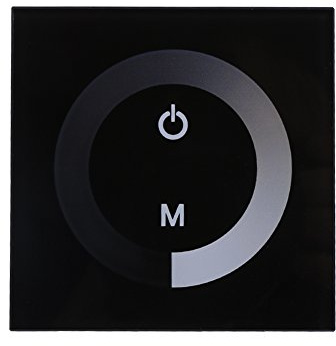 Kikumi Väggmonterad Touch Panel Controller DC 12V-24V Enfärgad Touch Panel Dimmer Switch för LED Strip Light (Svart)