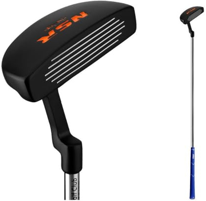 Putters - Palo de golf para niños con línea de alineación para niños de 3 a 12 años, barra de empuje de agarre suave con control mejorado (negro, edad 6-8)