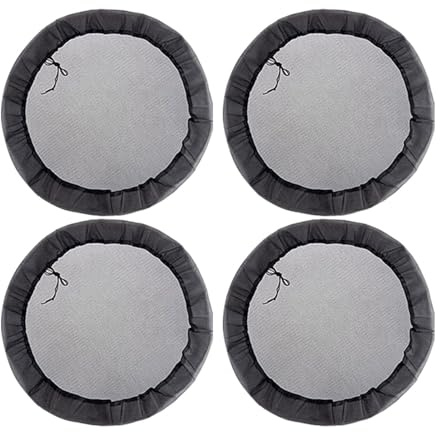 Lnhgh 4 Pack Mesh Cover for Rain Barrel with Drawstring, Outdoor Drum Hoop Guard Water Collection Buckets Tank Protector Screen for Preventing Fallen Leaves in Outdoor Garden Eaves