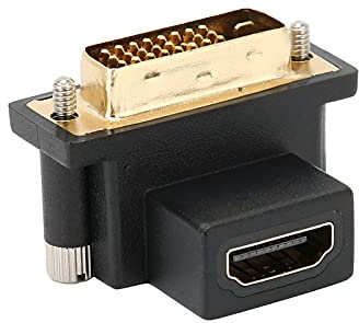 Huairdum Adattatore DVI Maschio a Femmina, Convertitore Bidirezionale da 90 Gradi, Adattatore Angolato con Design su e giù, Ideale per Computer e Monitor HDTV