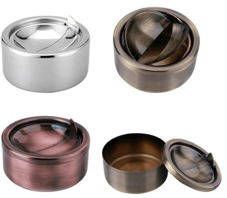 BCOATH Cenicero Automático con Tapa de Acero Inoxidable, 1