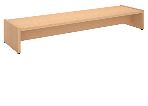 CARO-Möbel Monitorständer Zoom, Buche – Bildschirmerhöhung 100cm für 2 Monitore, ergonomischer Schreibtischaufsatz, Organizer für Schreibtisch