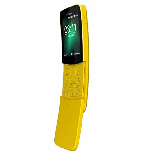 Nokia 8110 - Telefono Cellulare 4G, schermo da 2.4 pollici, ROM da 4 GB, Fotocamera 2 MP, Dual SIM, Giallo [Italia]