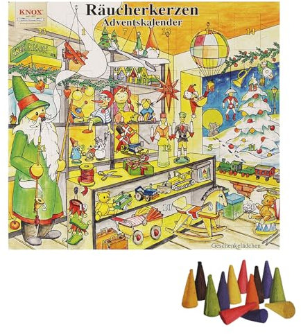 Knox Räucherkerzen Adventskalender mit 24 verschiedenen Düften - Weihnachtshaus - 2020 - Made in Germany