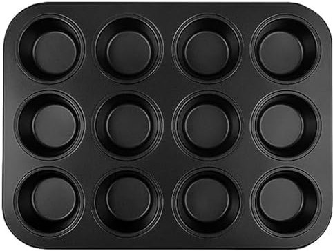 ebake Non-Stick Muffin Trays - 1 Pack Premium Coated Muffin Tin (35cm x 26cm x 4cm) - Multipurpose 12-Cup Yorkshire Pudding Tray, Cupcake Tray, Assorted Pudding Tins and Other Baked Desserts