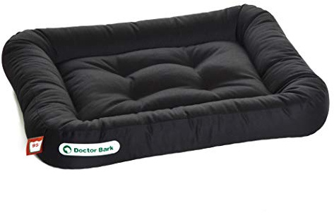 Doctor Bark Hundekissen - orthopädisches Hundebett, 95°C waschbar, hygienisch, robust & bequem (S - 60x55 cm, Schwarz)