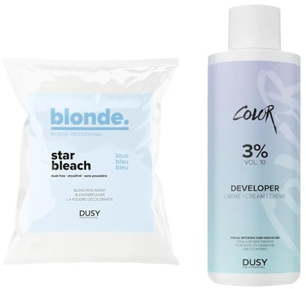 Dusy Star Bleach Blonderpulver 500 g i påse + Dusy Professional Cream Oxyd 1000 ml 3 %