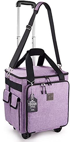 Rolling Serger Tasche mit Universalrädern, Serger-Tasche mit YKK-Reißverschlüssen für die meisten Standard-Overlock-Maschinen, Serger-Tasche mit Zubehör Aufbewahrungstaschen