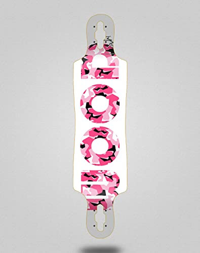 Wood Light Skate Skateboard Longboard Deck 40x9 Drop Icon White Pink