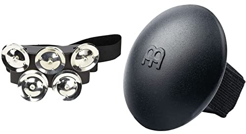 Meinl Percussion Cajon Foot Tambourine - Fußtamburin - Cajon Add-Ons/Cajon Zubehör - Stahl-Schellen, Siam Eiche, Schwarz & Motion Shaker - Rhythmus Instrument/Musikinstrument - Plastik, Schwarz