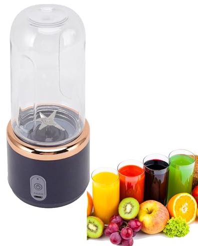 Shakes and Smoothies Personal Blender, 300ml Portable Blender Cordless for Shakes Juice Six Blades USB Charging with Bottle and Lid