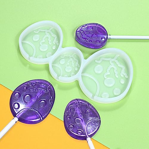mostsom Lot de 2 moules à sucettes en silicone, moules à sucettes en forme de fleur, nid d'abeille, chocolat dur, sans colle, 2 pièces (J_ œuf de Pâques)