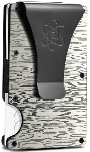 ROSSM Geldbörse mit RFID-Schutz - Kartenetui Herren aus Kohlefaser und Metall mit Geldklammer und Gummiband - RFID Geldbeutel Herren- Slim Wallet for Men