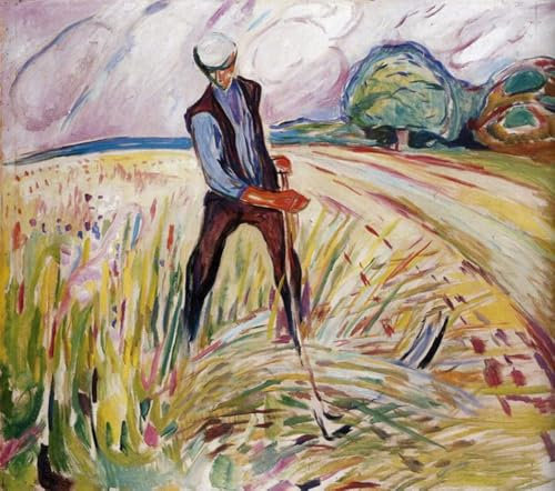 Toperfect 7 berühmte Gemälde, der Heumacher, 1916, Edvard Munch, Bauer, handgemachte Ölkunst auf Leinwand, 01, €50-2000, handgemalt von Lehrern der Kunstakademien