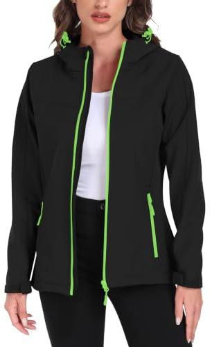 ATLASLAVA Softshelljacke Damen mit Kapuze Regenjacke Fleecejacke Wanderjacke Gefüttert Jacken Outdoor Wandern S-3XL