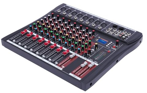 Audio-Mixer, 8 Kanäle, digitales Karaoke-Mischpult mit USB-DJ-Anlage, kann mit TV, Laptop usw. kompatibel sein.