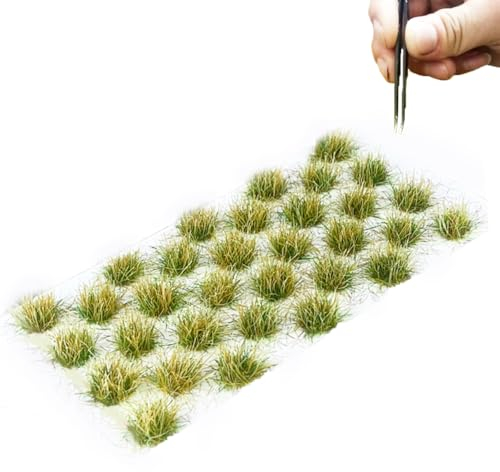 RHQFDM 32 PCS modello fare erba statica ciuffi erba statica modello fare decorazione in miniatura per DIY ferroviario treno paesaggio erba artificiale decorazione erba in miniatura (Erbe invernali