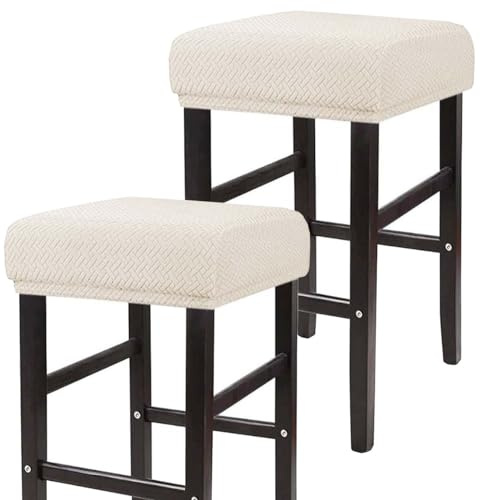 ELYSYSRL Hockerbezug Bezug für Barhocker Rechteckig 35-50cm Sitzhocker Bezug Stretch Hocker Barhocker Bezug Stuhlbezug Schonbezug Protector Für Home Büro Bar(Color:#4,Size:Set of 2)
