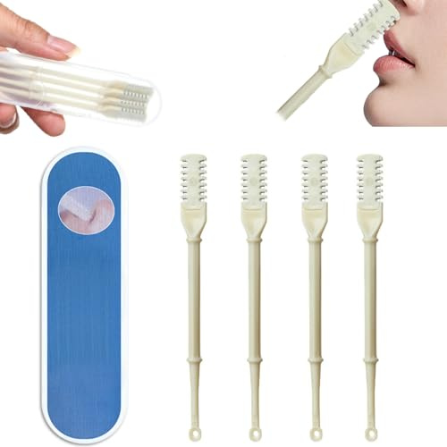 Ruayia Tondeuse nasale rotative manuelle 2 en 1, outil d'épilation de narine, tondeuse nasale portable, convient pour les hommes et les femmes, sans électricité (4 pièces)