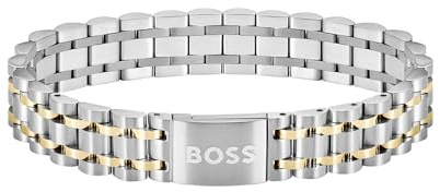 BOSS Jewelry Pulsera de eslabón para Hombre Colección OWAN de Acero inoxidable