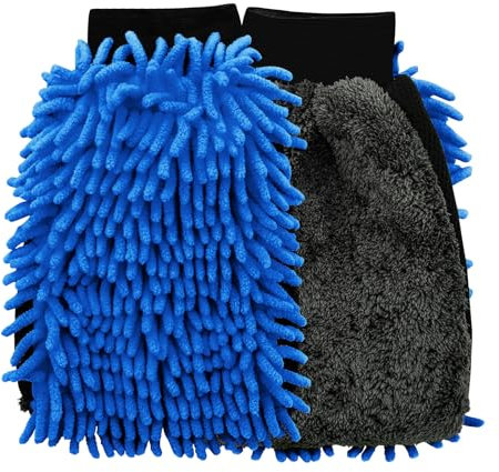 OFFCURVE Guanto Lavaggio Microfibra, Multifunzione per Auto Blu 1 Pezzo