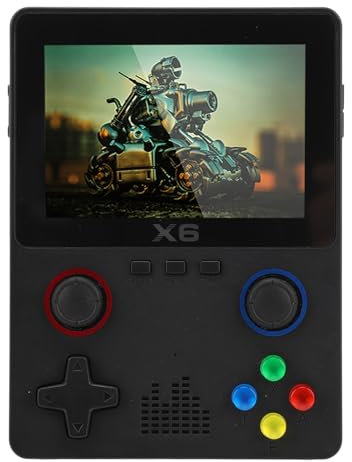 Handheld Spielekonsole, Retro Spielekonsole mit 3,5 Zoll HD IPS Farbdisplay, Unterstützt Zwei Spieler, Dual Joystick, 2000 MAh, Klassische Spiele, mit Einer Kleinen 32 G (Black)