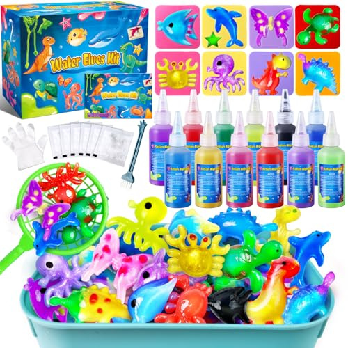 JOPSHEEN Magic Water Elf Kit for Kids - Aqua Fairy Water Pets with 12 Colours - Squishy Maker Crafts Birthday Gifts for Boys and Girls